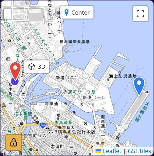 The “3D” button on the target map