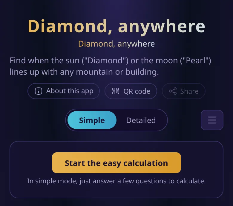 “Start the easy calculation” button